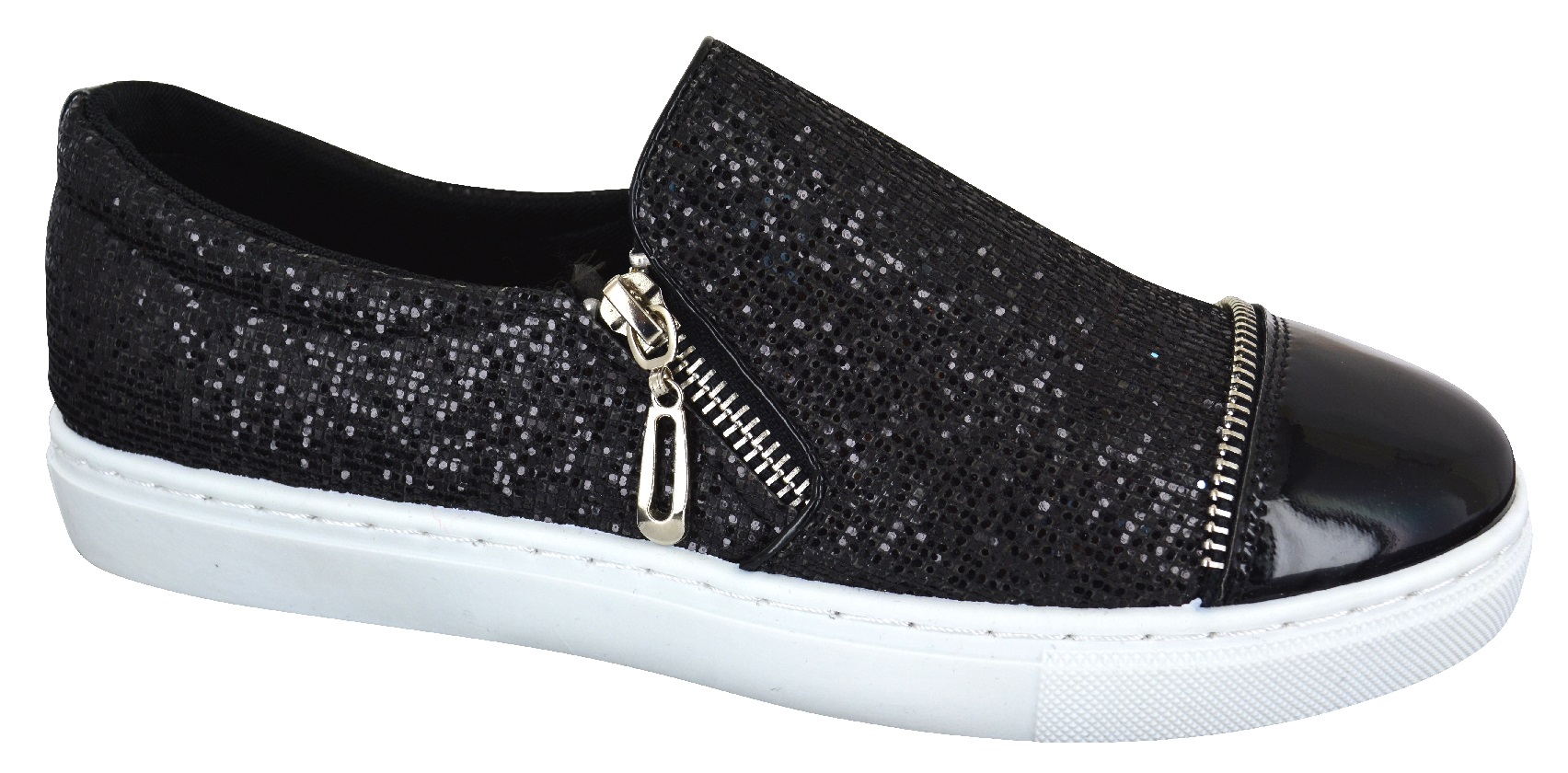LADIES WOMENS FLAT SPARKLY SLIP ON GLITTER CASUAL PLIMSOLES TRAINERS SHOES SIZE LADIES WOMENS FLAT SPARKLY SLIP ON GLITTER CASUAL PLIMSOLES TRAINERS SHOES SIZE